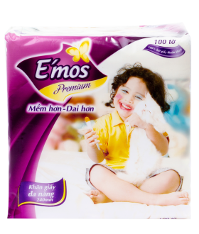 Khăn ăn E'mos Premium 24cm 1 lớp