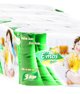 Giấy vệ sinh E'mos Extra 10 - 3 lớp